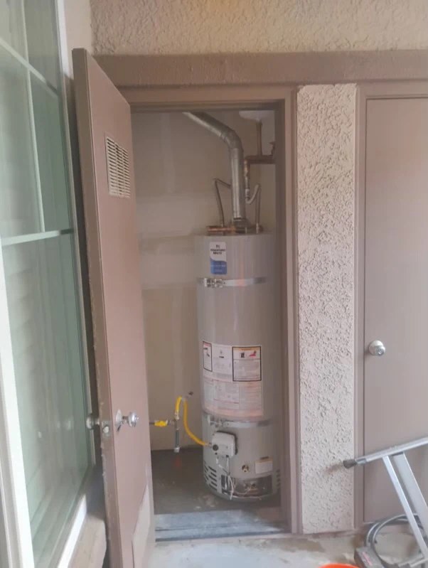 Water heater work in progress at a customer's home